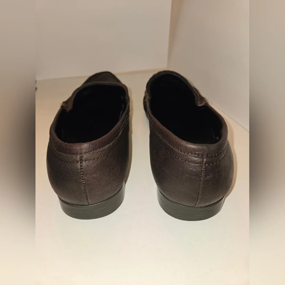 Calvin Klein Landen Men's sz 10.5 Brown Pebbled Leather Loafers